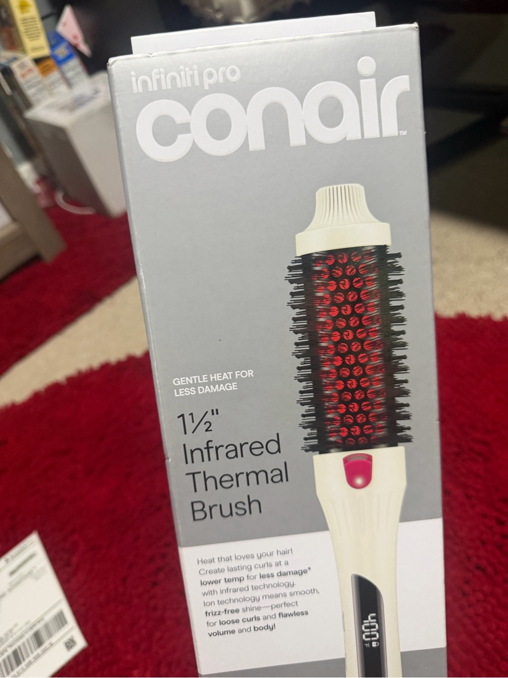 Conair InfinitiPro 1½" Infrared Thermal Brush - White with Red Barrel